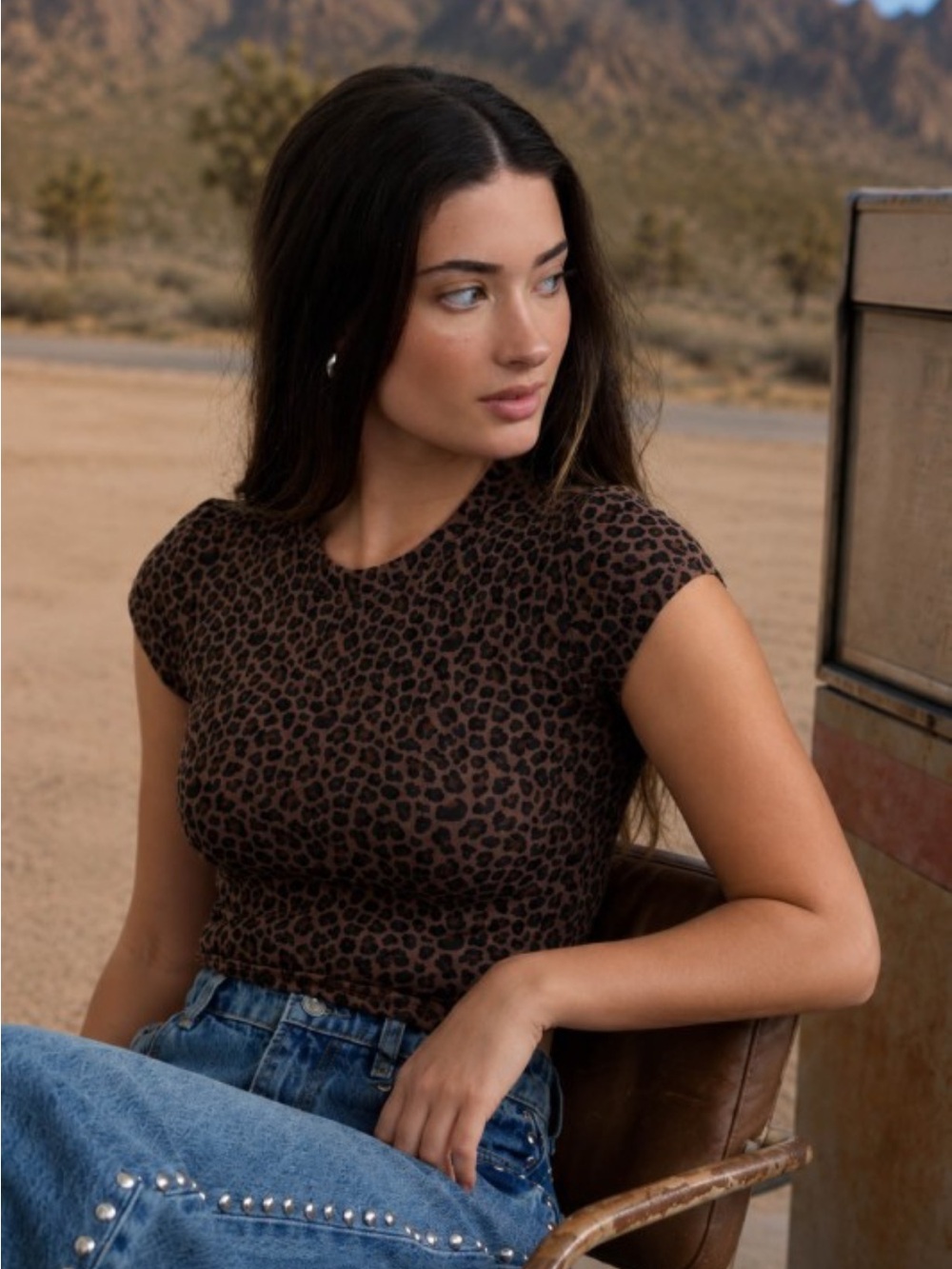🆕🤍LEOPARD CROP TOP